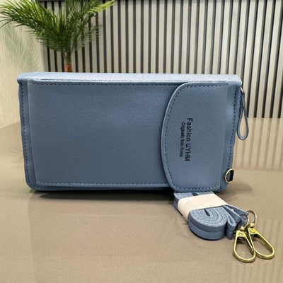 Portable Soft Leather Women’s Crossbody Bag | Light Blue