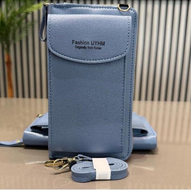 Portable Soft Leather Women’s Crossbody Bag | Light Blue