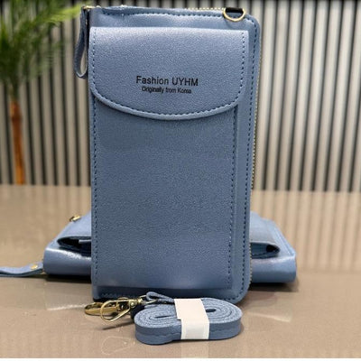 Portable Soft Leather Women’s Crossbody Bag | Light Blue