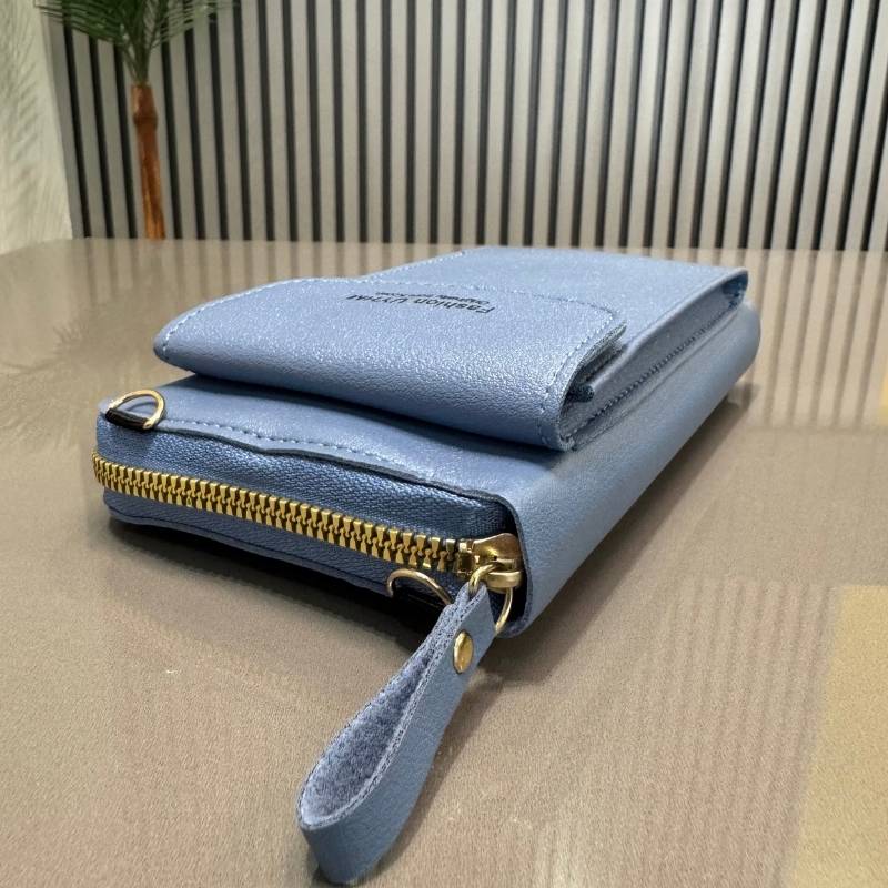 Portable Soft Leather Women’s Crossbody Bag | Light Blue
