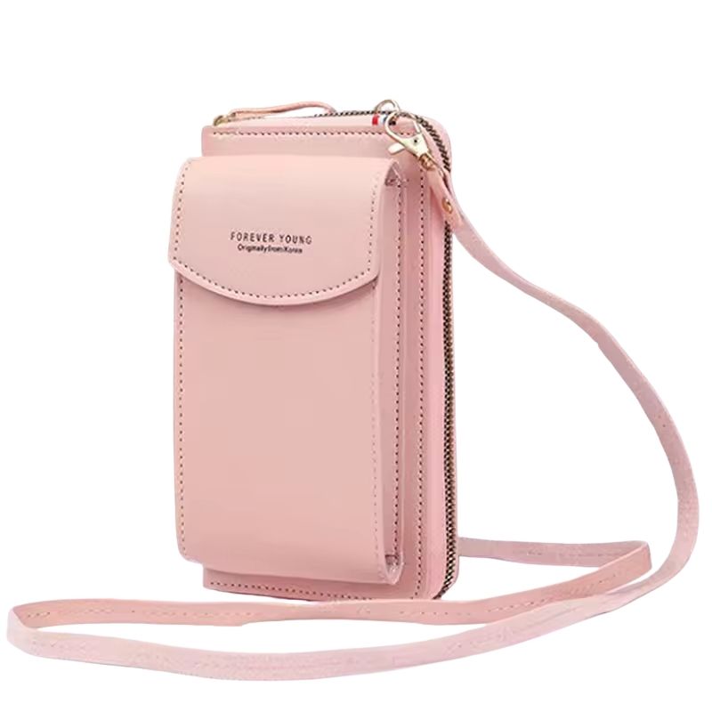 Portable Soft Leather Women’s Crossbody Bag | Pink Color