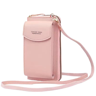 Portable Soft Leather Women’s Crossbody Bag | Pink Color