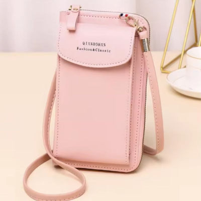 Portable Soft Leather Women’s Crossbody Bag | Pink Color
