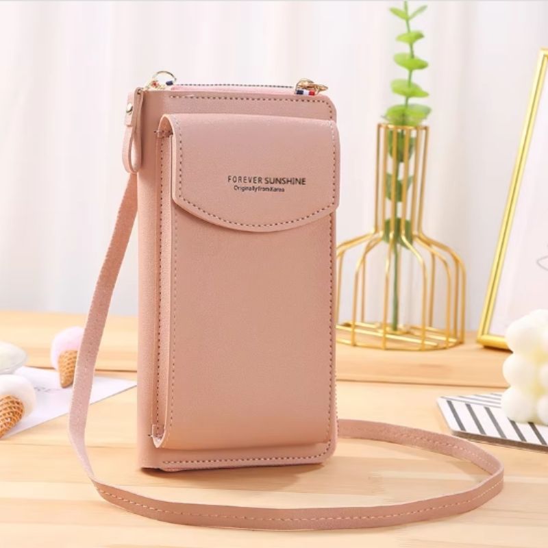 Portable Soft Leather Women’s Crossbody Bag | Pink Color