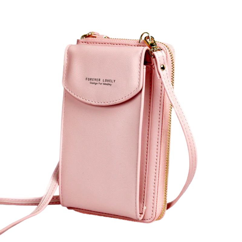 Portable Soft Leather Women’s Crossbody Bag | Pink Color