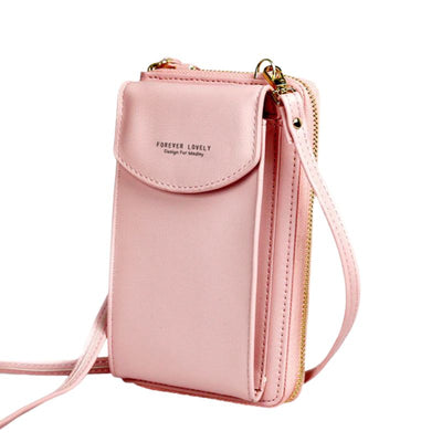 Portable Soft Leather Women’s Crossbody Bag | Pink Color